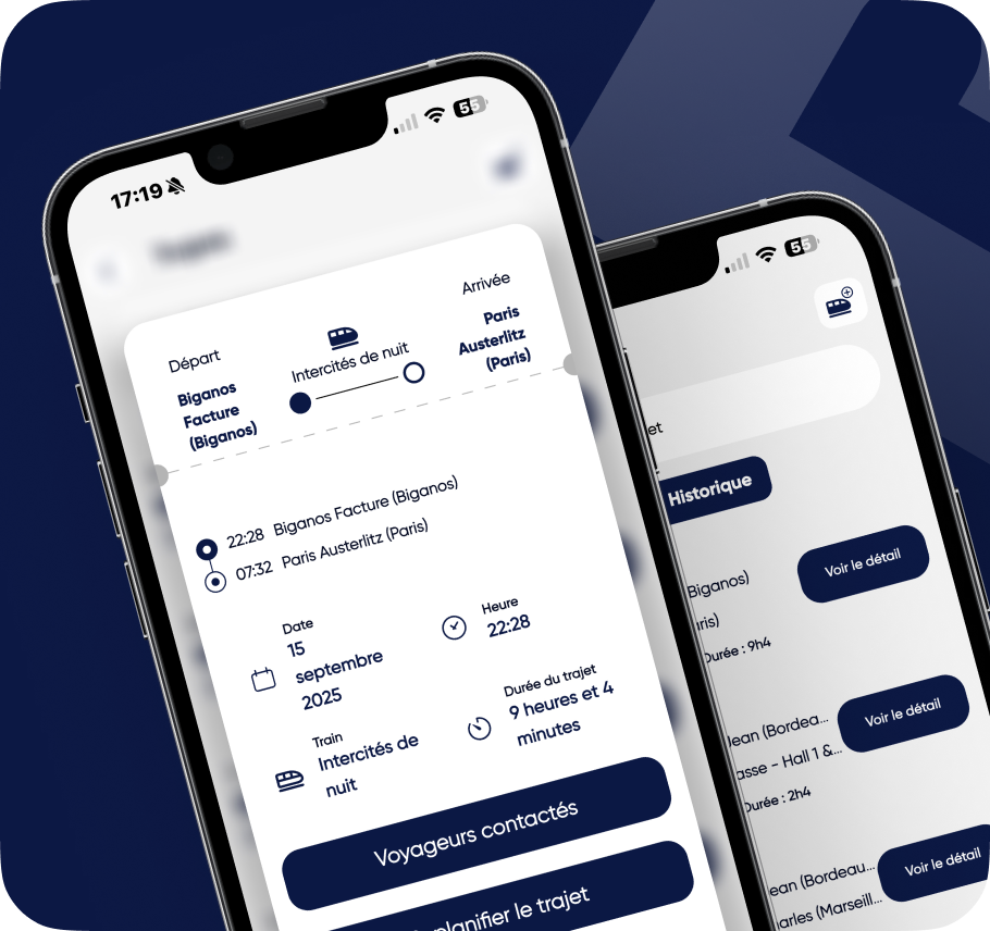 Application Spokkers : écran des trajets